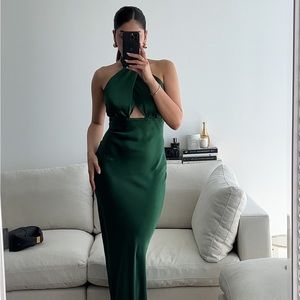 New Shona Joy Emerald Silk Dress